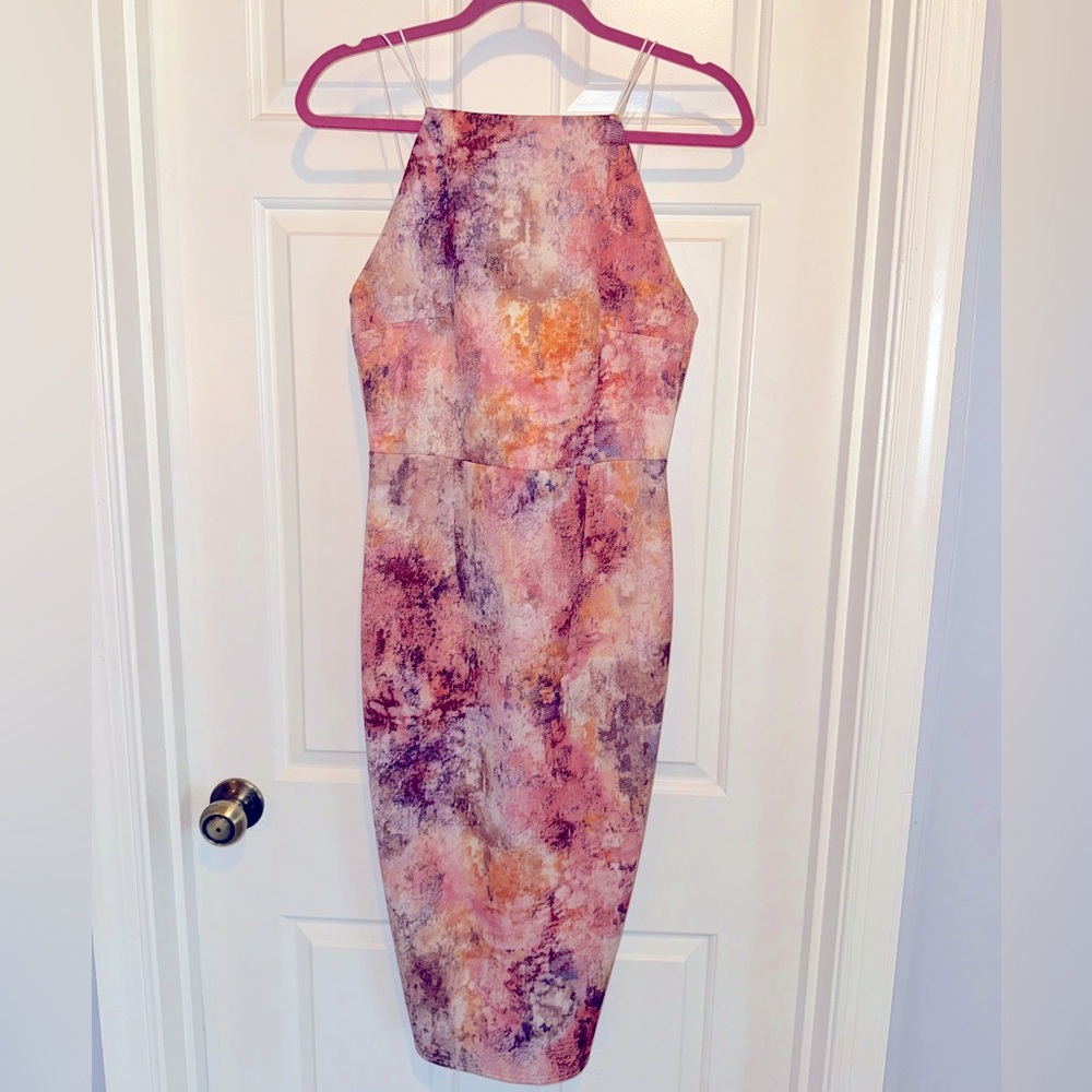 Pink Multicolored ASOS Halter Dress
